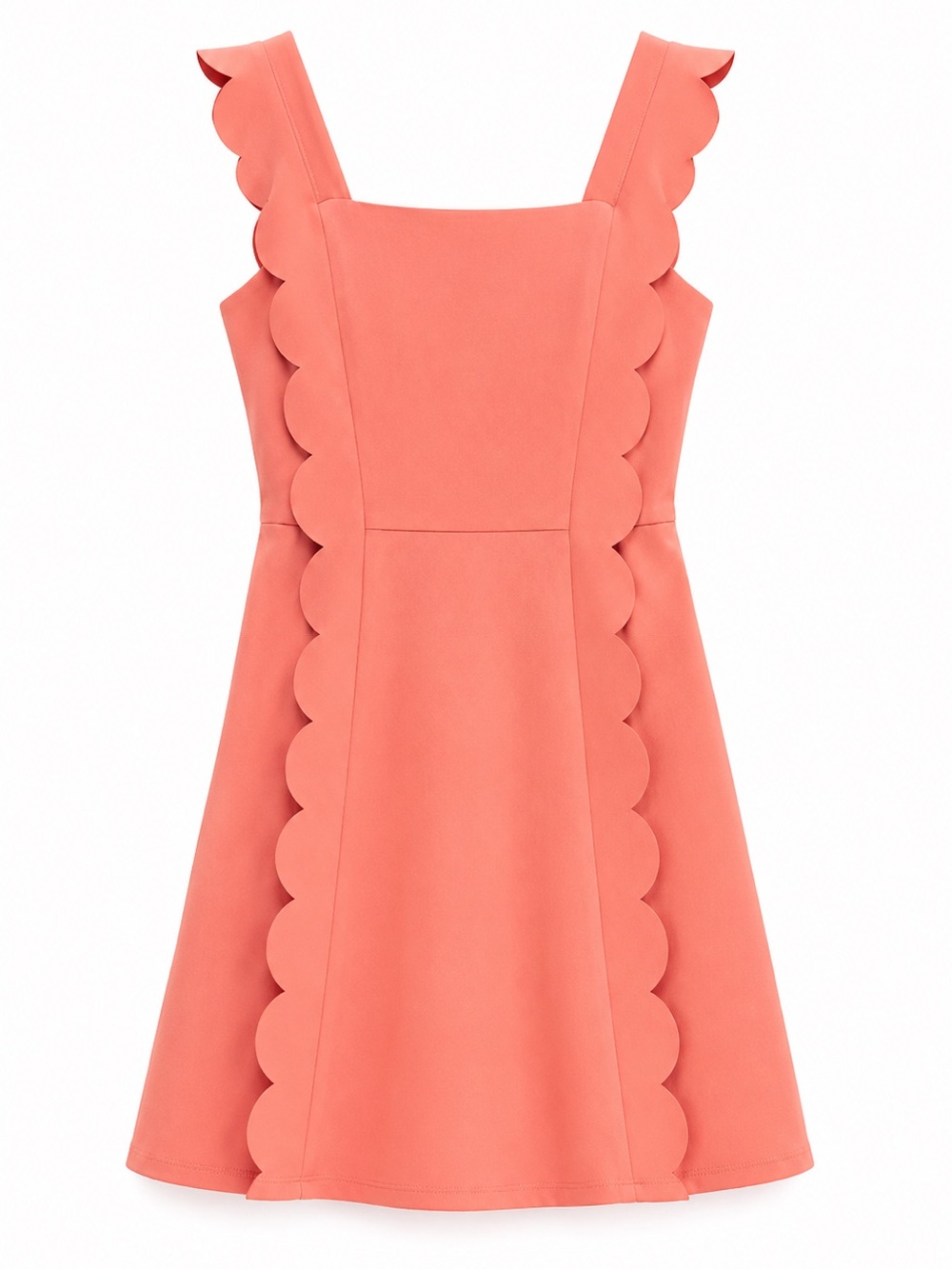 Rare Editions Coral Scallop-Trim Sundress